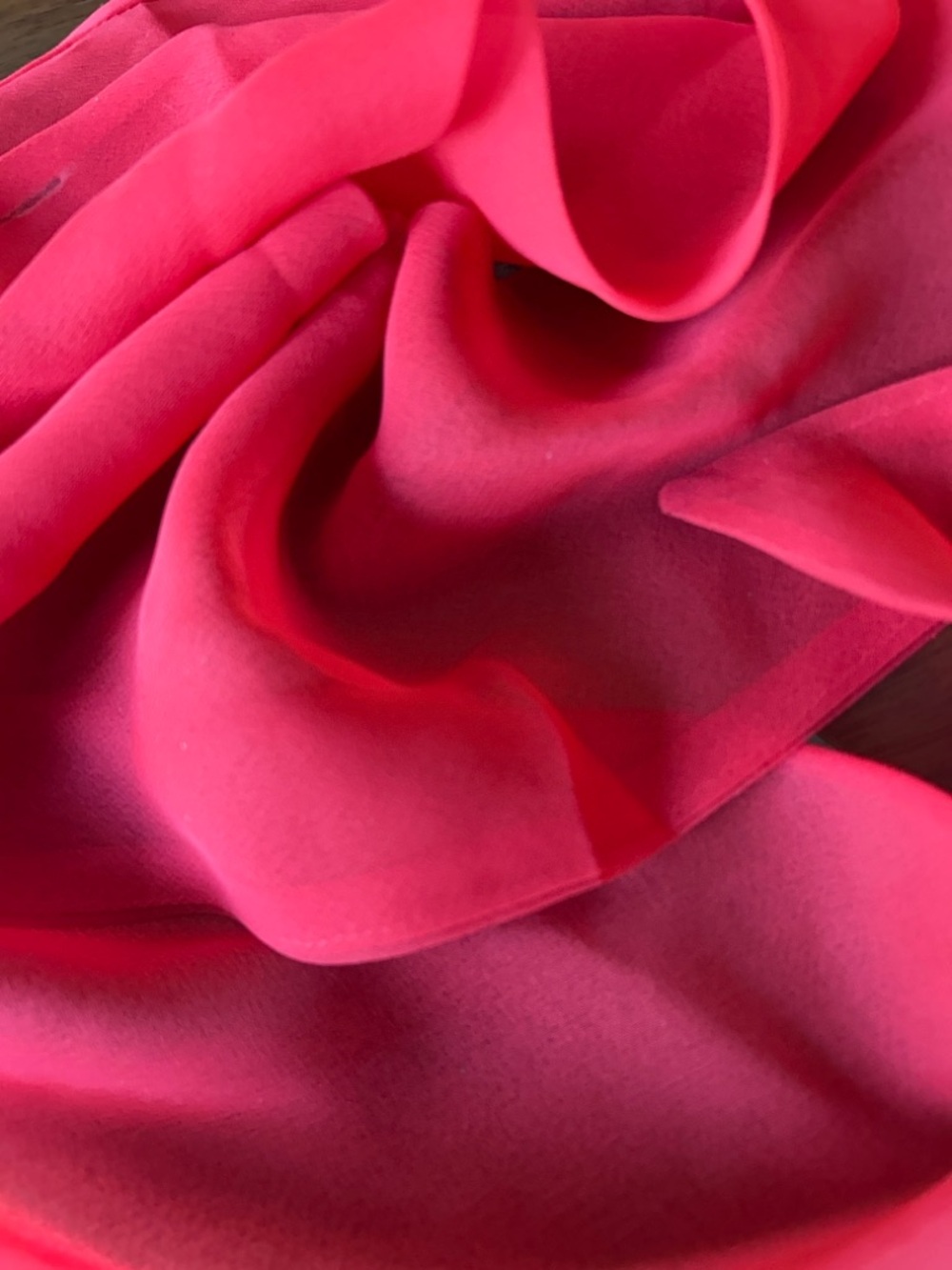 Bright red Lightweight Scarf sheer vintage 4“ x 51“